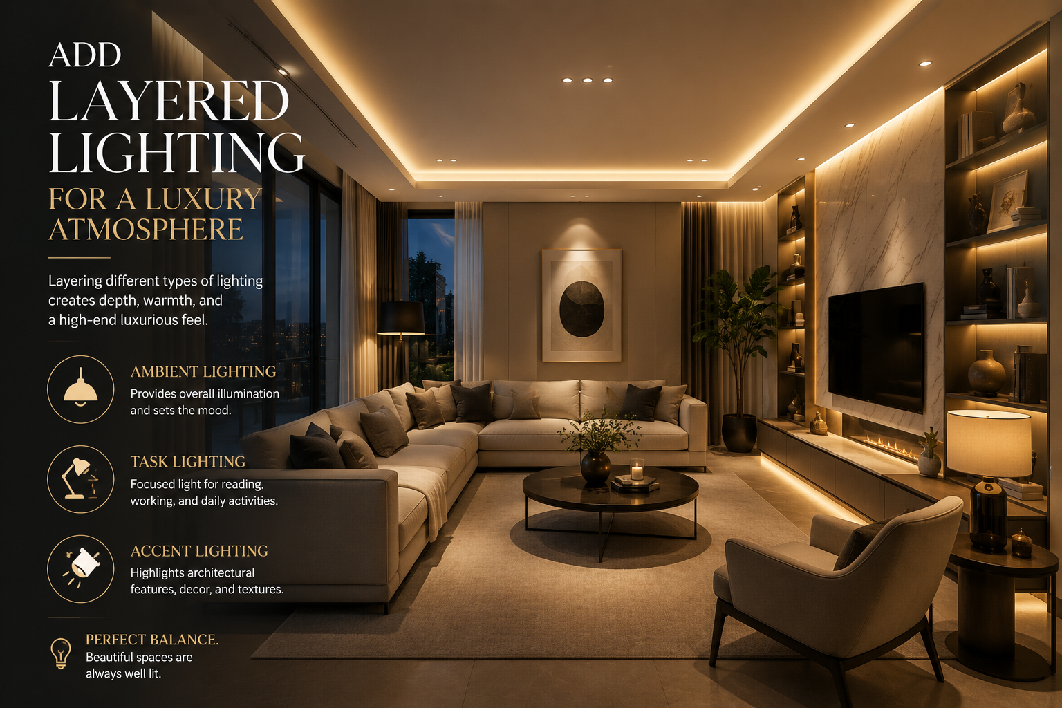 Add Layered Lighting for a Luxury Atmosphere